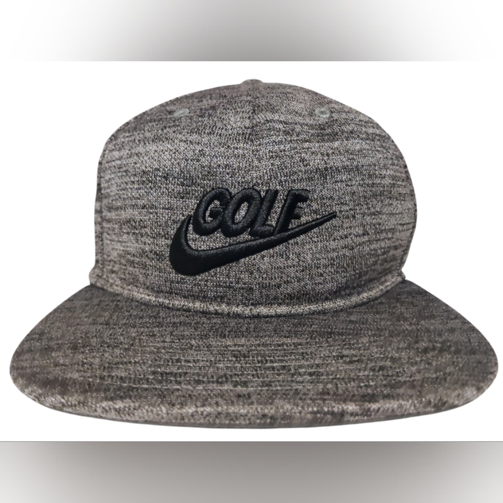 Nike Golf Cap Dri Fit Gray And Black Strapback One Size Fits Most Golf Logo